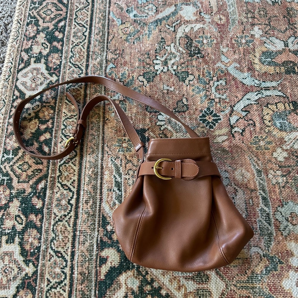 Brown Leather Bucket Bag Coach